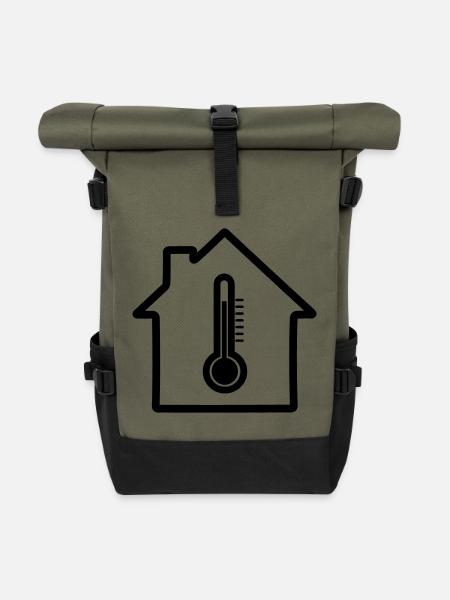 Heizungsthermometer für zu Hause - Rolltop Rucksack - Olive/Schwarz
