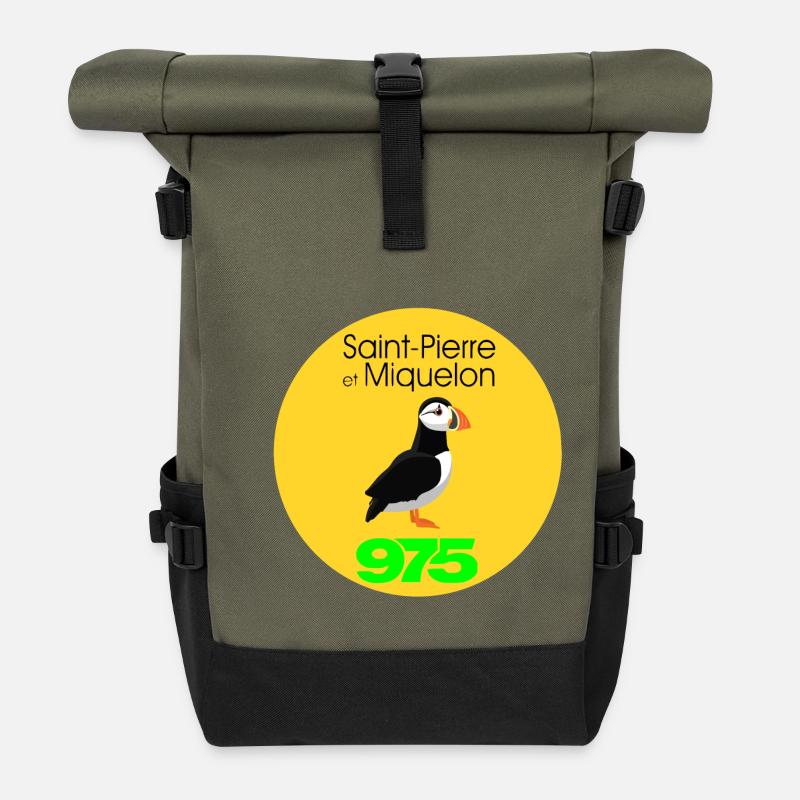 Saint-pierre et miquelon - Sac à dos roll top - olive/noir