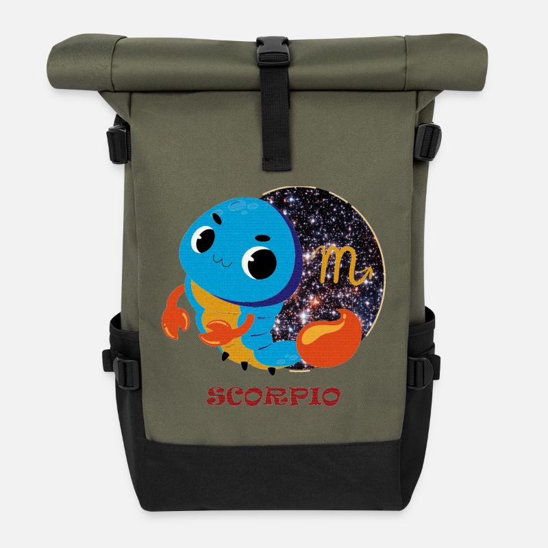 Signe du zodiaque Scorpion - Sac à dos roll top - olive/noir