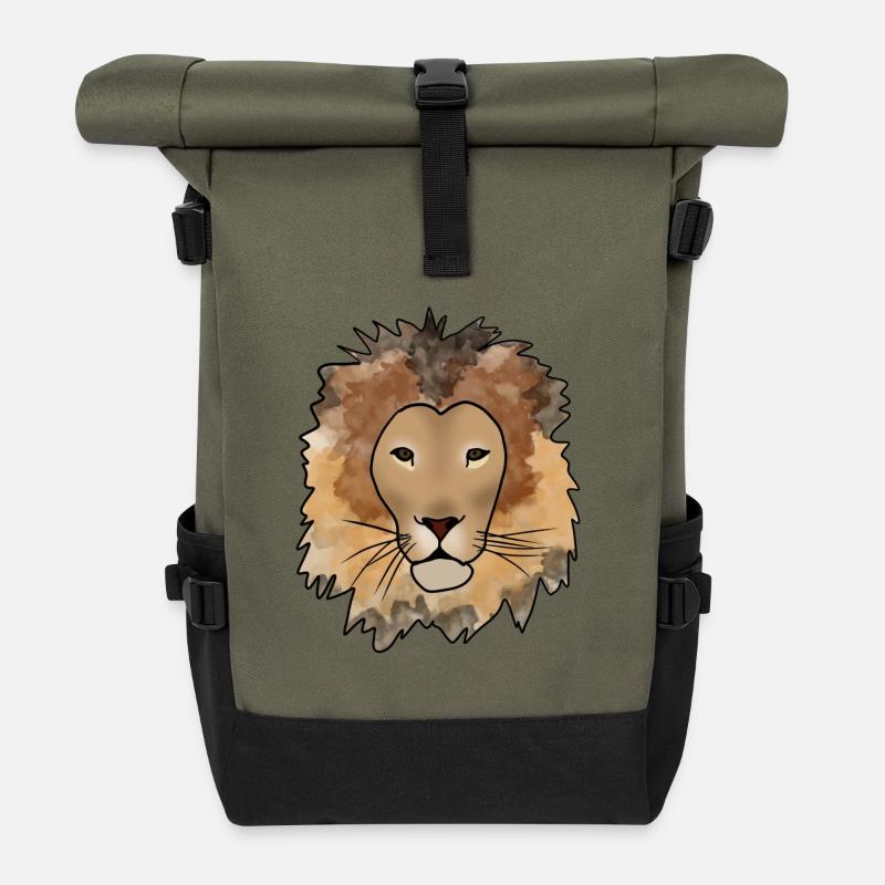 Löwe - Rolltop Rucksack - Olive/Schwarz