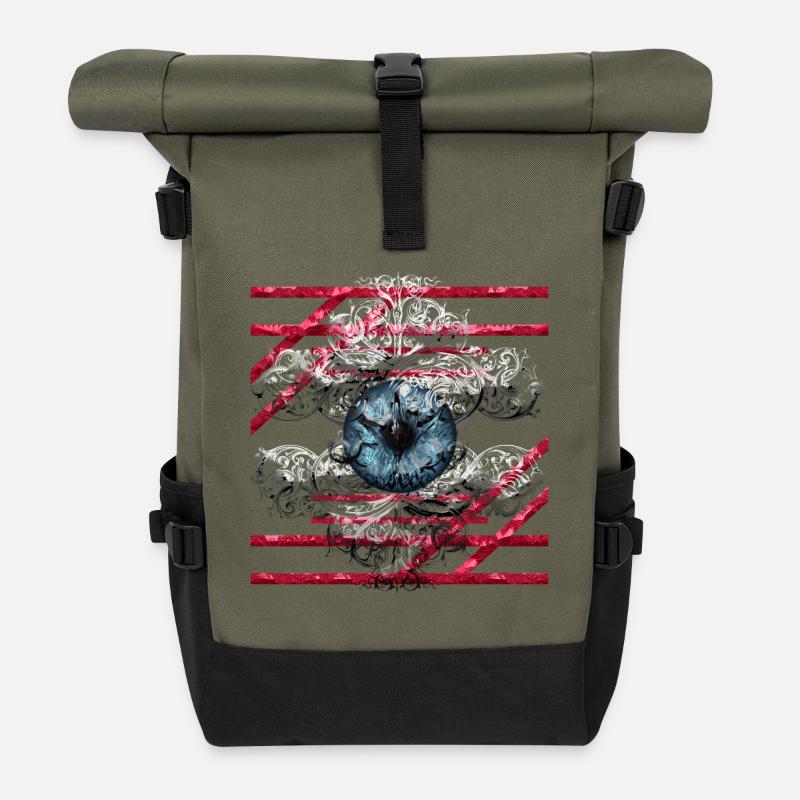 Eye - Roll Top Backpack - olive/black