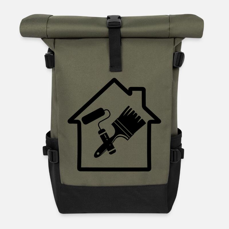 Peintre en bâtiment - Sac à dos roll top - olive/noir