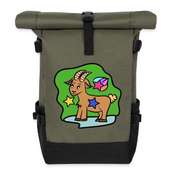 Capricorn Zodiac Sign Horoscope - Roll Top Backpack - olive/black - Front