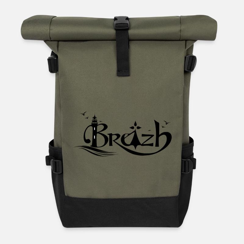 Breizh - Sac à dos roll top - olive/noir