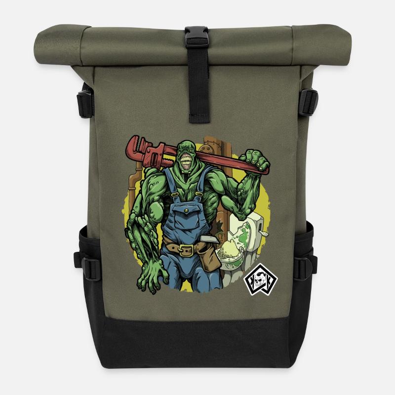 Plumber, plumber, plumber, plumber - Roll Top Backpack - olive/black
