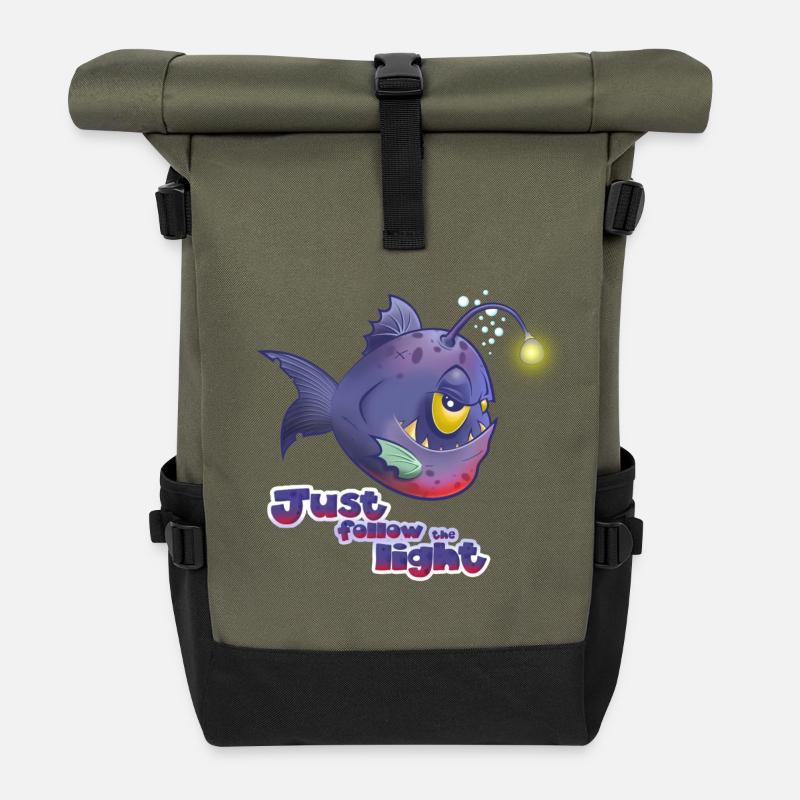 Just follow the Light - Sac à dos roll top - olive/noir