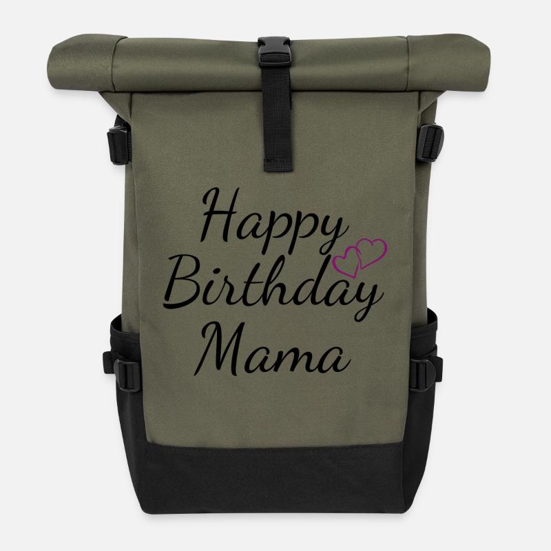Joyeux anniversaire maman - Sac à dos roll top - olive/noir