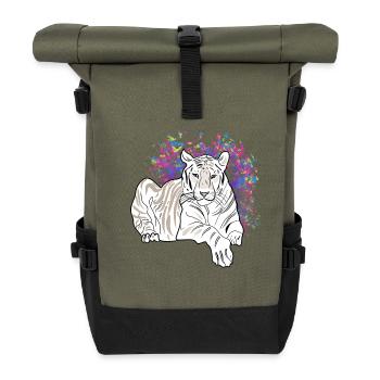 LYING TIGER - Roll Top Backpack - olive/black - Front