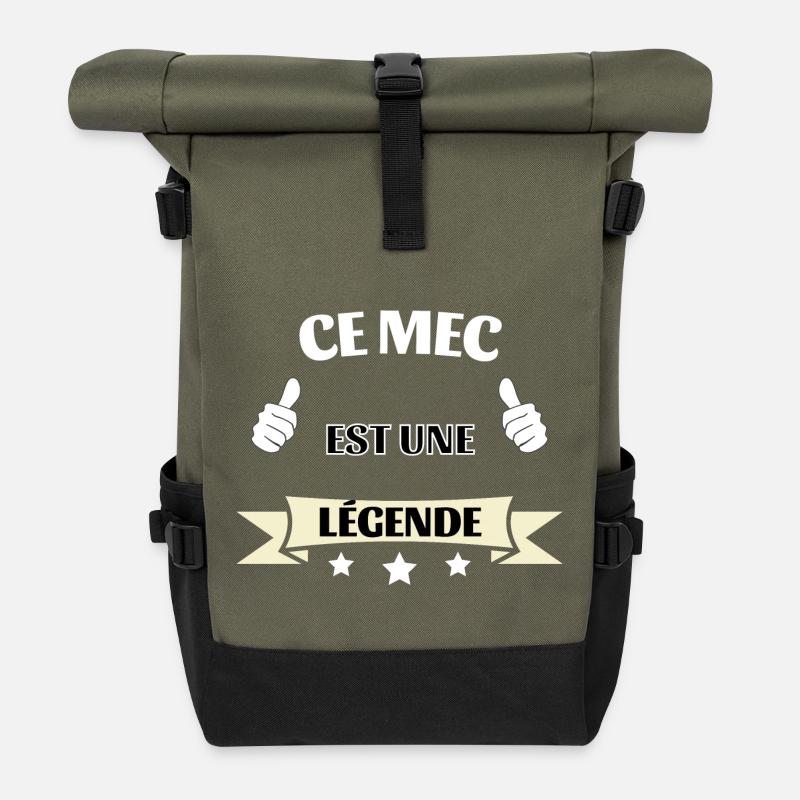 Ce mec est une légende - Sac à dos roll top - olive/noir