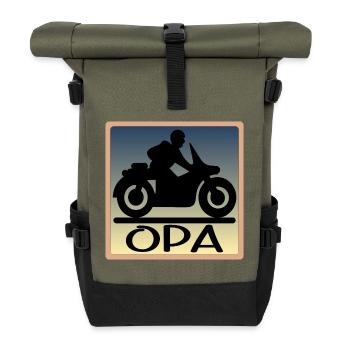 Motocycliste - GRAND-PÈRE - FÊTE DES PÈRES - Sac à dos roll top - olive/noir - Devant