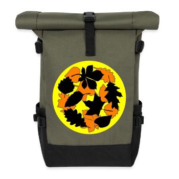Autumn October Weather - Roll Top Backpack - olive/black - Front