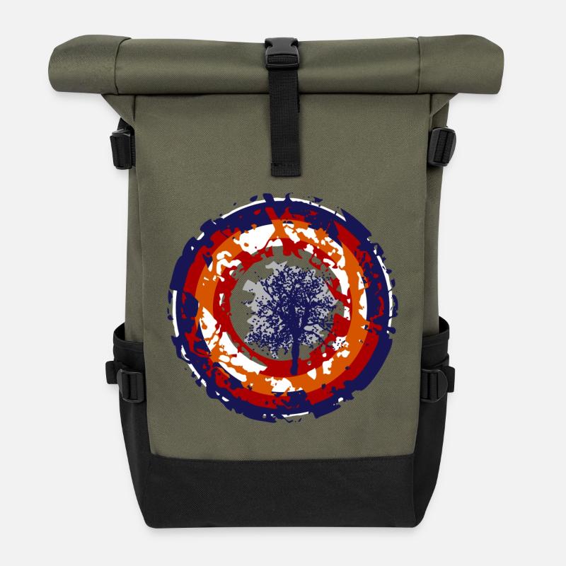 crazy bullseye - Rolltop Rucksack - Olive/Schwarz