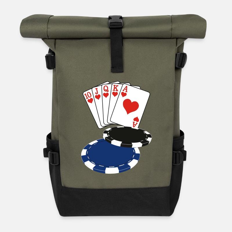 Poker - Rolltop Rucksack - Olive/Schwarz