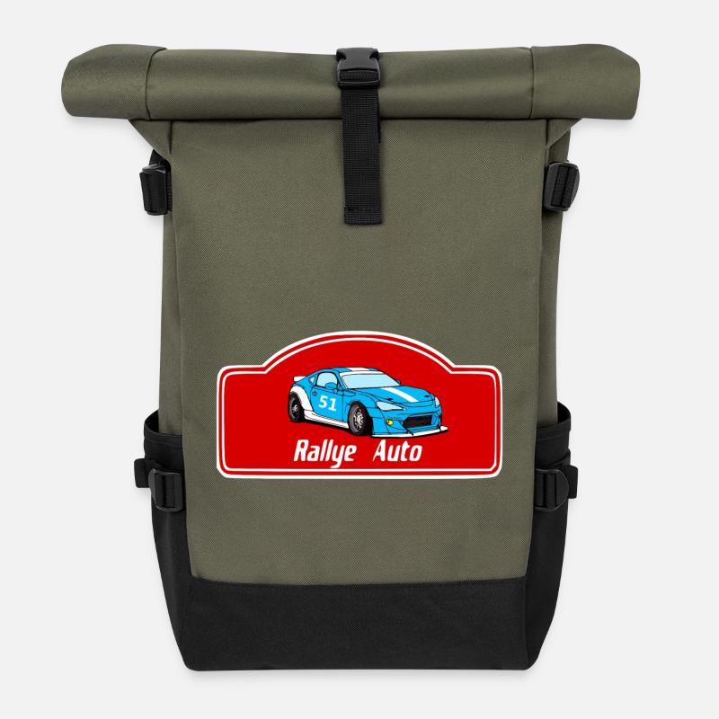 Rallye auto - Sac à dos roll top - olive/noir