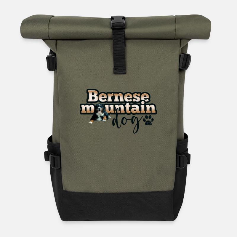 Berner Sennenhund - Rolltop Rucksack - Olive/Schwarz