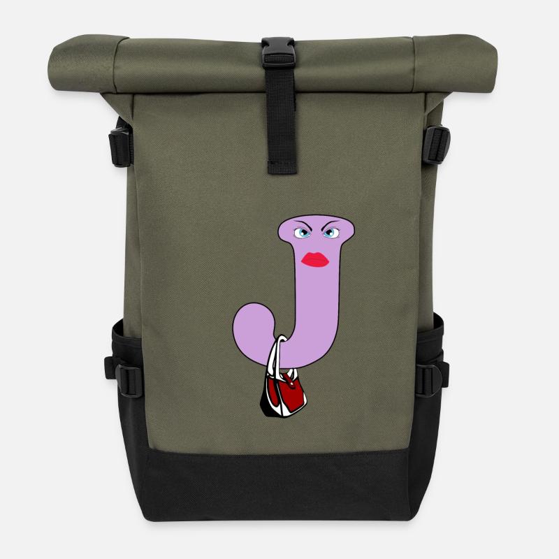 J - Rolltop Rucksack - Olive/Schwarz