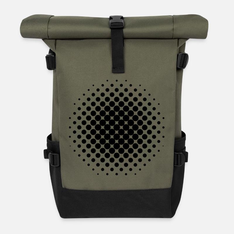 Black Dots - Rolltop Rucksack - Olive/Schwarz