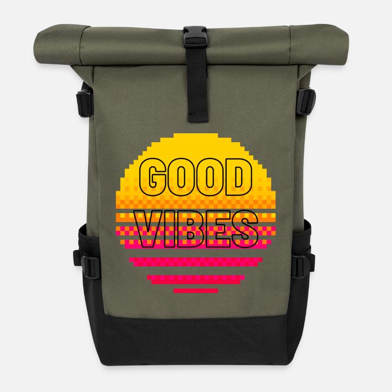 Positive attitude - Sac à dos roll top - olive/noir
