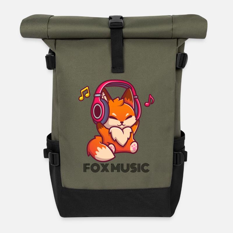 Fox Music - Rolltop Rucksack - Olive/Schwarz