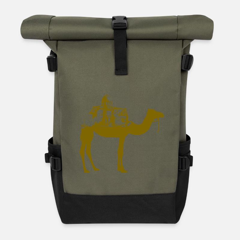 Jamal AL-Mahamel - Roll Top Backpack - olive/black