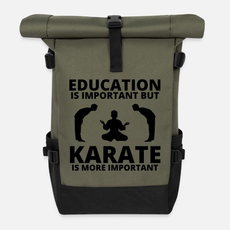 karaté, fan de karaté, cours de karaté - Sac à dos roll top - olive/noir