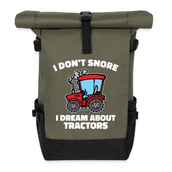 Biofarmer Vehicle Motor Vehicle Tractor Statement - Roll Top Backpack - olive/black - Front