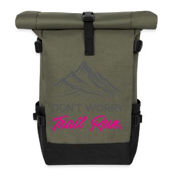 Mach dir keine Sorgen. Trailrun. - Rolltop Rucksack - Olive/Schwarz - Vorne