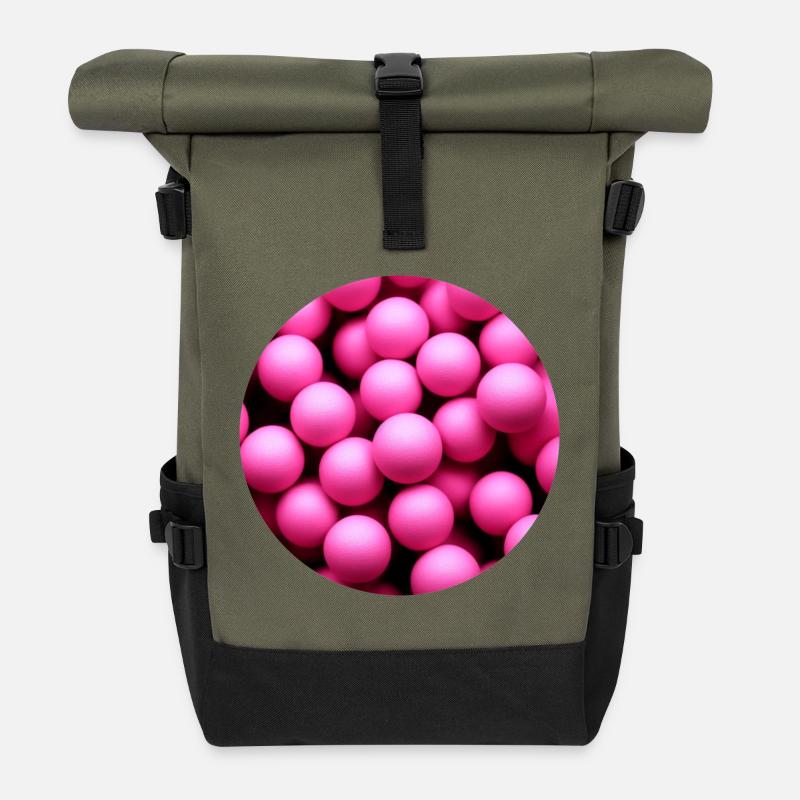 boules rondes - Sac à dos roll top - olive/noir