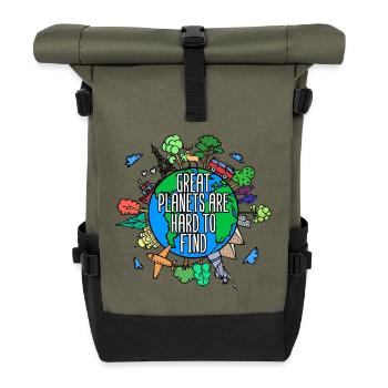 Tree Earth Planet Statement Nature Conservation Nature - Roll Top Backpack - olive/black - Front
