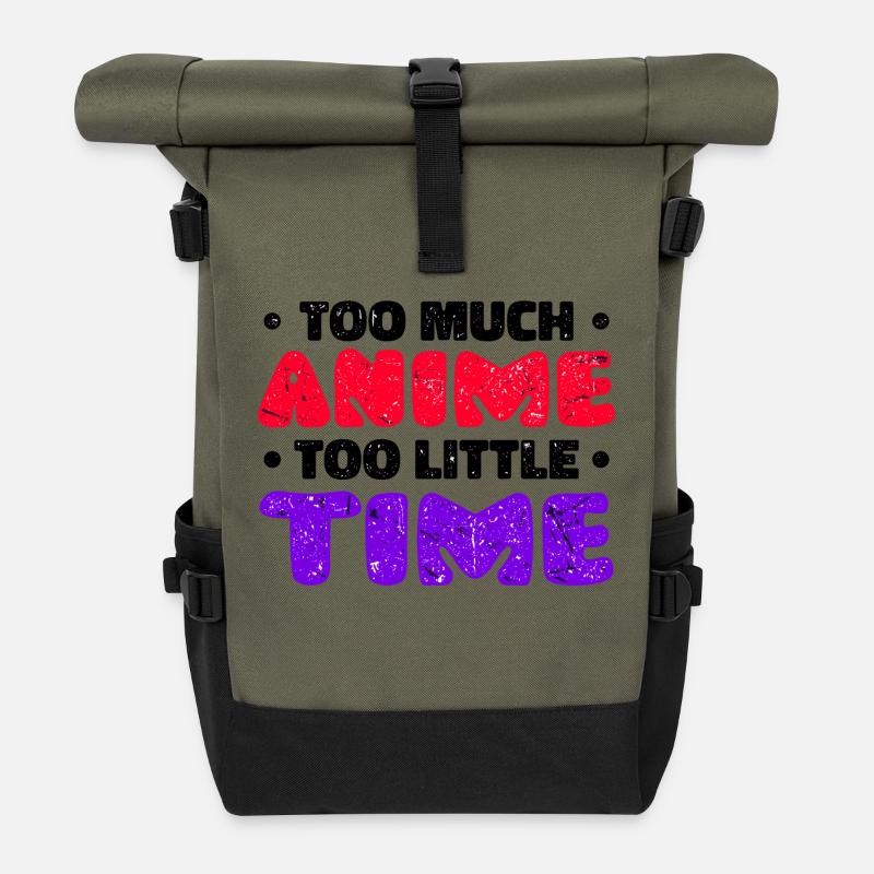 Anime Statement Trickfilm Manga Comic Mangastyle - Rolltop Rucksack - Olive/Schwarz