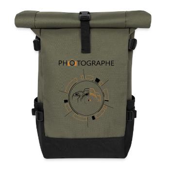 Photograph - Rolltop Rucksack - Olive/Schwarz - Vorne