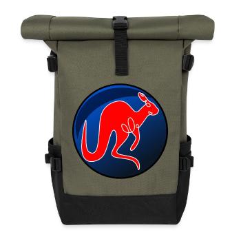 KANGAROO LINE DRAWING MARSUPIALS - Roll Top Backpack - olive/black - Front