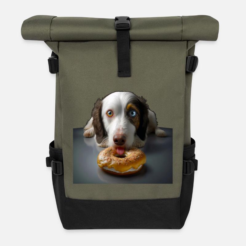 Absolut Self control dog 01 sans - Sac à dos roll top - olive/noir