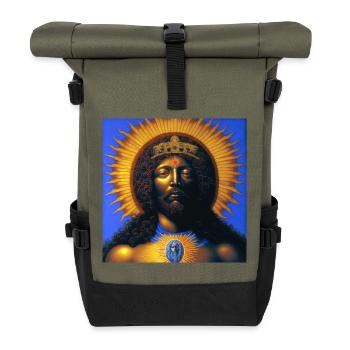 Jésus noir 03 - Sac à dos roll top - olive/noir - Devant