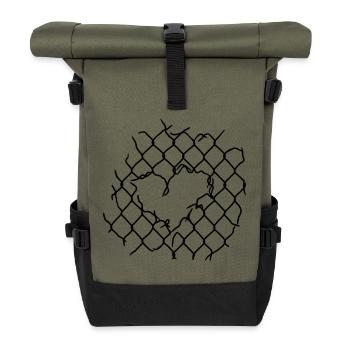 Wire Mesh Heart - Roll Top Backpack - olive/black - Front