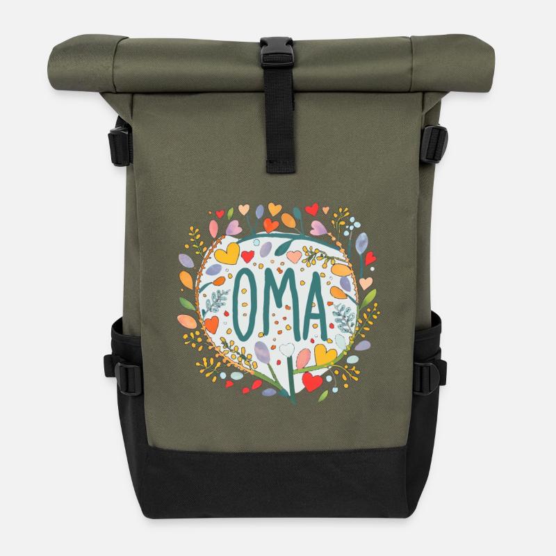 Oma - Rolltop Rucksack - Olive/Schwarz