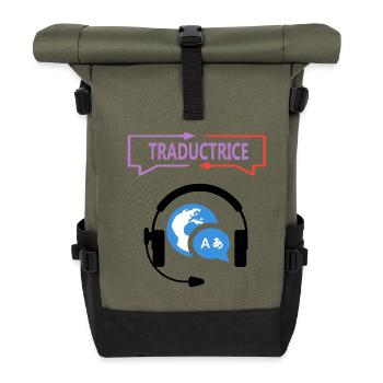Traductrice - Sac à dos roll top - olive/noir - Devant