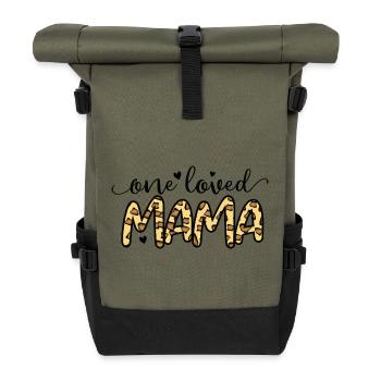 Eine geliebte Mama - Rolltop Rucksack - Olive/Schwarz - Vorne