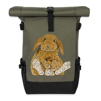 Lambkin tourbillonnant - Sac à dos roll top - olive/noir - Devant