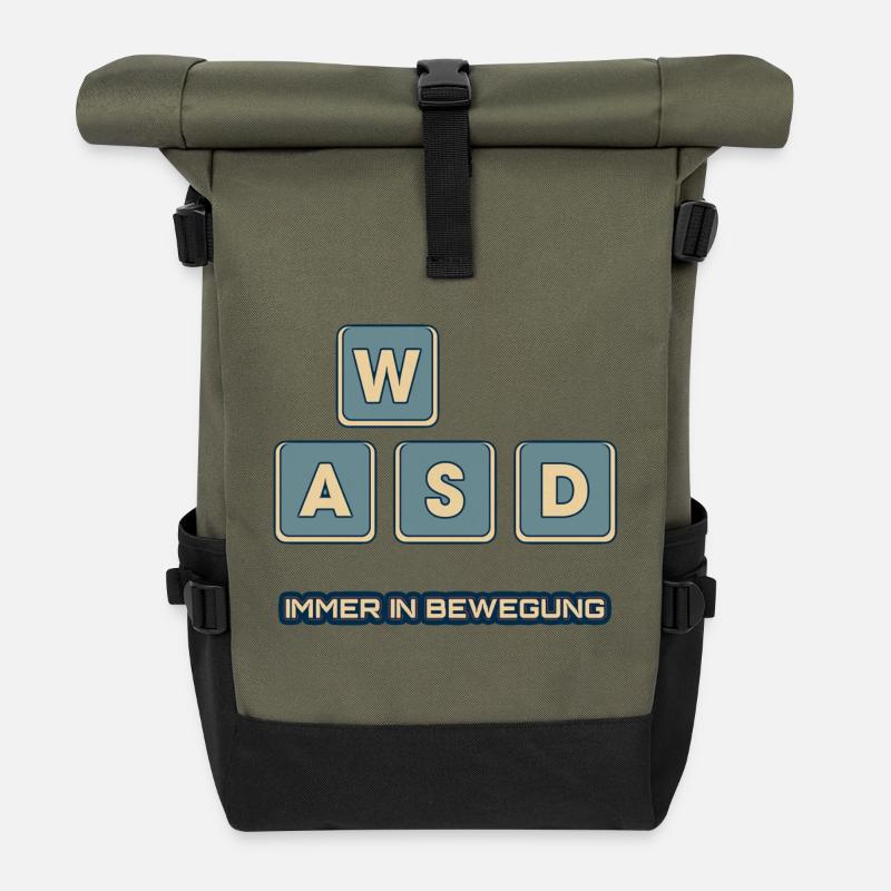 WASD - immer in Bewegung - Rolltop Rucksack - Olive/Schwarz