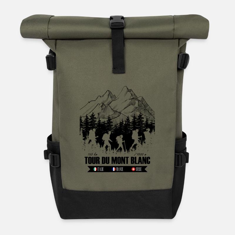 Tour du Mont Blanc - Roll Top Backpack - olive/black