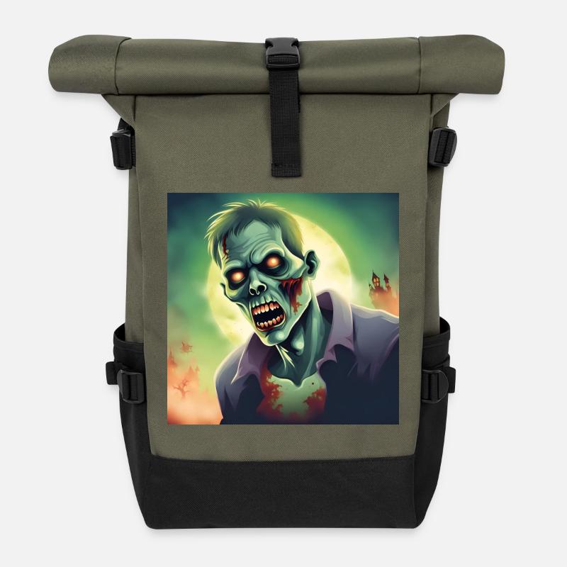 Zombie Halloween Edition 2023! Printflow. - Rolltop Rucksack - Olive/Schwarz