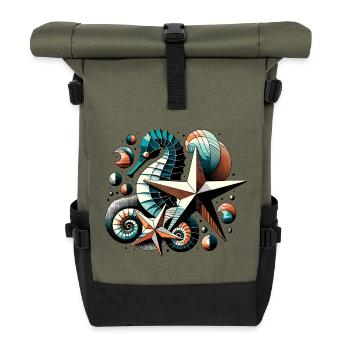 Stylish sea creatures - Roll Top Backpack - olive/black - Front