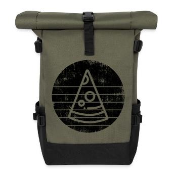 Croquis de pizza - Sac à dos roll top - olive/noir - Devant