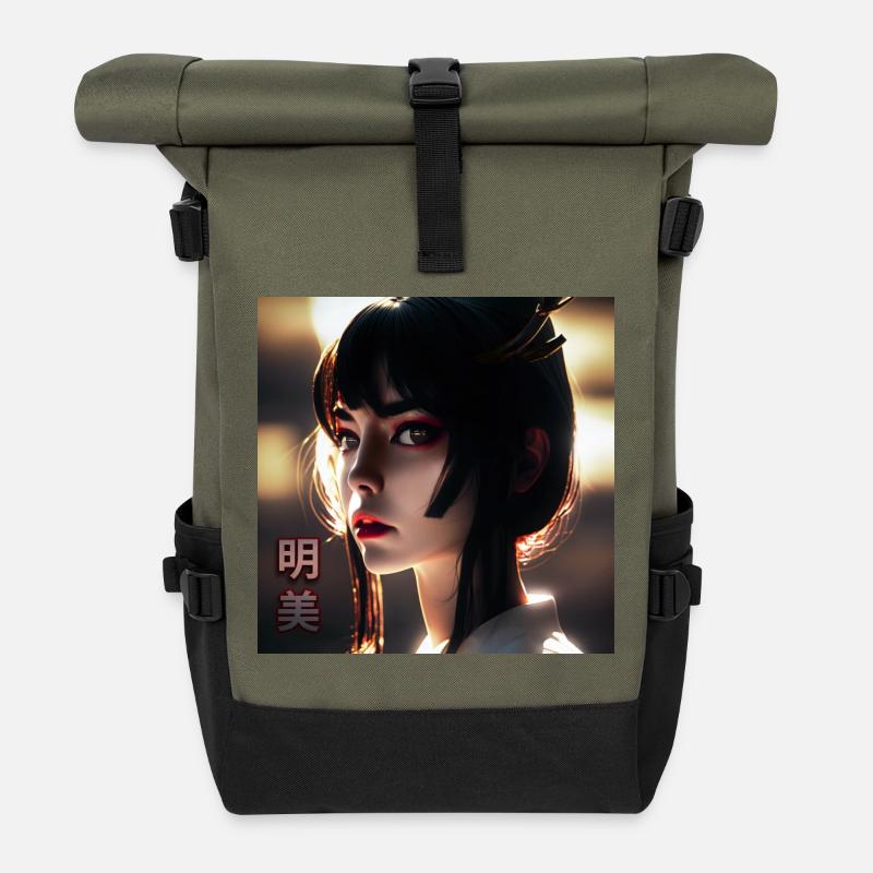 AKEMI Strahlende Schönheit - Rolltop Rucksack - Olive/Schwarz
