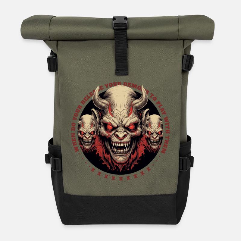 Höllen Dämonen - Rolltop Rucksack - Olive/Schwarz