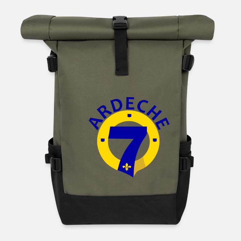 Ardèche - Sac à dos roll top - olive/noir
