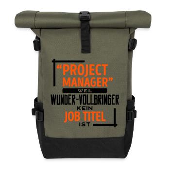 Projektmanager Vorgesetzter Job manager Statement - Rolltop Rucksack - Olive/Schwarz - Vorne