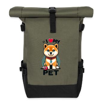 J’aime mon animal de compagnie - Sac à dos roll top - olive/noir - Devant