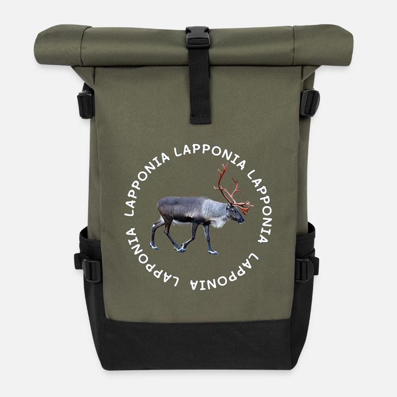 LAPONIE - Sac à dos roll top - olive/noir